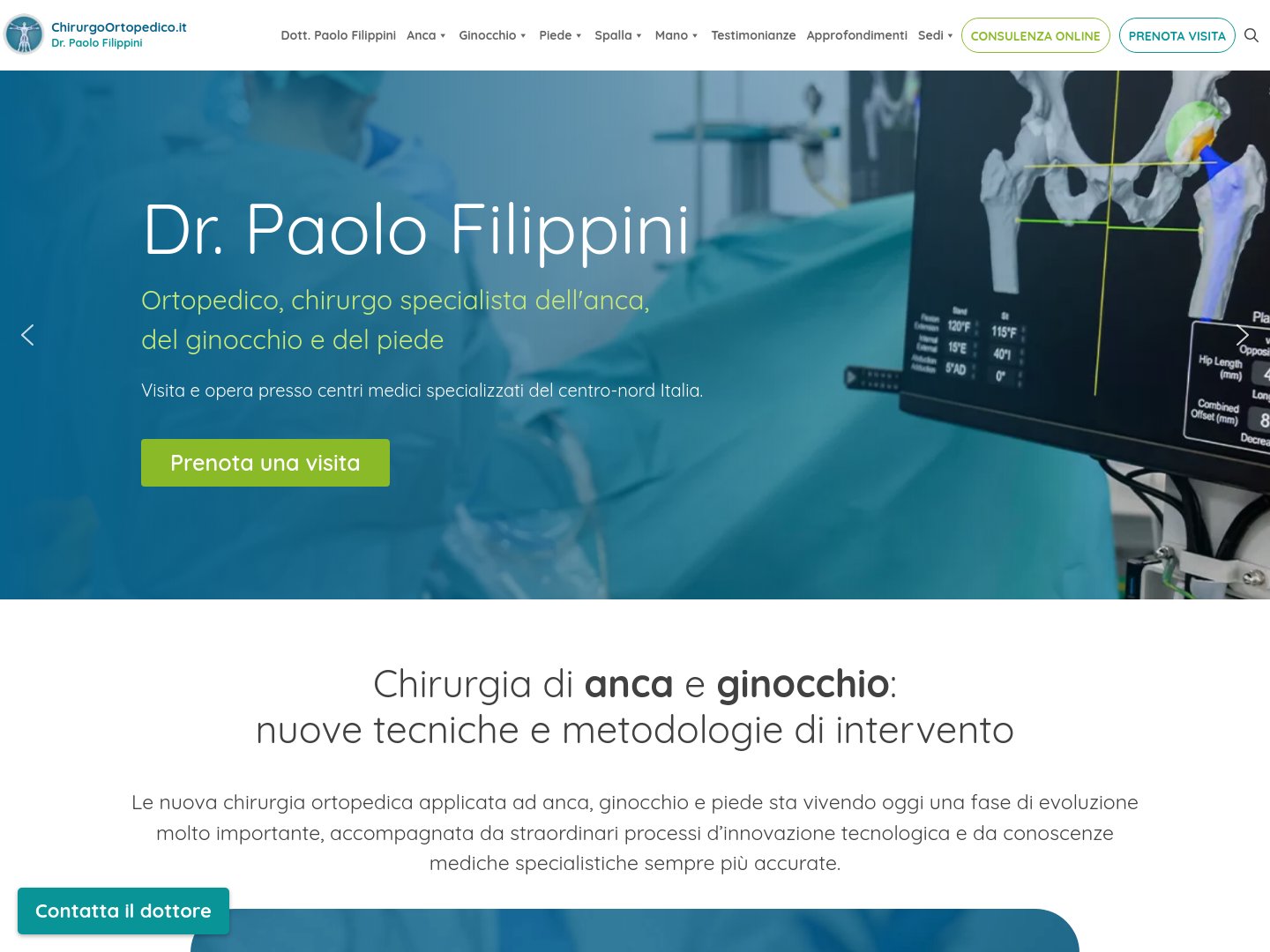 Sito Dr. Paolo Filippini, chirurgo ortopedico
