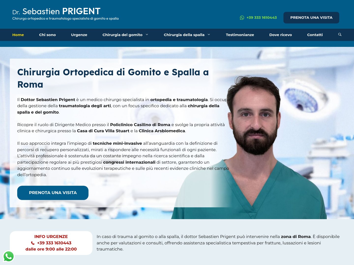 Sito Dr. Sebastien Prigent — chirurgia di spalla e gomito