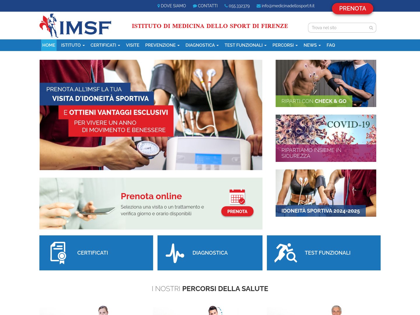Sito Istituto di Medicina dello Sport di Firenze